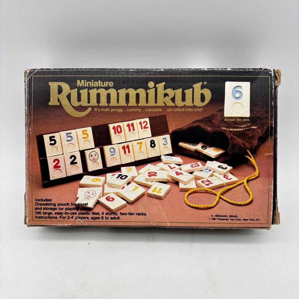 Pressman Miniature Rummikub Game 1981 Vintage Travel Tile Strategy Complete